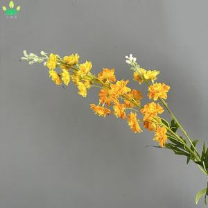 Fleurs artificielles de <span class=keywords><strong>delphinium</strong></span>, roses colorées, plantes artificielles en plastique à longue tige pour jardin, véranda, jardinière, décoration intérieure - Product Image 3