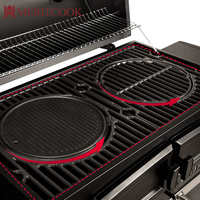 Barbecue Grill Portable à charbon de bois, grand outil pour l'extérieur, chariot en fonte robuste, Grill avec rôtissoire