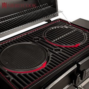 Parrilla de barbacoa de carbón portátil para exteriores, carrito de alta resistencia, parrilla de <span class=keywords><strong>hierro</strong></span> <span class=keywords><strong>fundido</strong></span>, armario de humo, <span class=keywords><strong>asador</strong></span> con <span class=keywords><strong>asador</strong></span> - Product Image 4