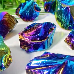 1 Pieza de Obsidiana Negra Aura de Alta Calidad, Piedras Naturales Curativas, Electrochapadas y Coloridas para Decoración del Hogar - Product Image 3