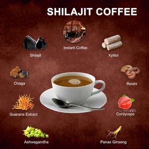 Oazvita OEM fornitura puro biologico himalayano nero Shilajit estratto in polvere con funghi all'ingrosso naturale Shilajit caffè in polvere - Product Image 3