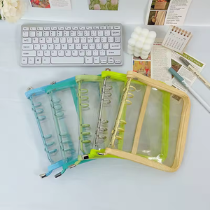 Couverture d'<span class=keywords><strong>agenda</strong></span> à feuilles mobiles transparente personnalisée agendas en PVC multicolore classeur de Journal classeur à anneaux classeur en vinyle Bling couverture de planificateur - Product Image 2