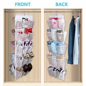 Wardrobe Hanging Storage Bag, Double-sided Multi-Compartment Multifunctional Fabric Hanging Bag, Mesh Hanging Bag - Product Image 6