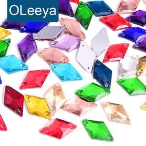 Strass en verre OLeeya Directsale, couleur néon, forme losange, pierres décoratives pour maillots de bain, cristaux pour justaucorps et robes de danse - Product Image 1