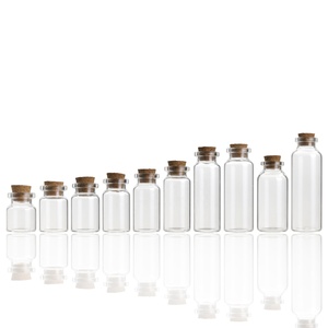Frasco de Vidrio Transparente Redondo de Buena Calidad, <span class=keywords><strong>Vial</strong></span> de 2 ml con Corcho - Product Image 1