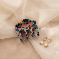 Mini pince à cheveux en acétate de cellulose, motifs marbrés multi-écailles de tortue, accessoires antidérapants pour femmes et filles 880025
