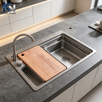 Évier de cuisine rectangulaire en acier inoxydable de haute qualité avec finition bronze canon pour la cuisine