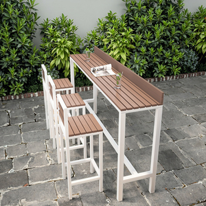Combinazione Moderna ed Elegante di Sgabelli Alti e <span class=keywords><strong>Tavolo</strong></span> Lungo in Legno da <span class=keywords><strong>Esterno</strong></span>, Montaggio a <span class=keywords><strong>Parete</strong></span>, per Caffetteria, Balcone, Patio - Product Image 2