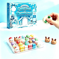 Calendrier de l'Avent Squishy en forme de Boulette de Noël, Boîte Mystère 24 Jours, Jouet Anti-stress à Presser, Cadeau de Noël en Gros pour Enfants