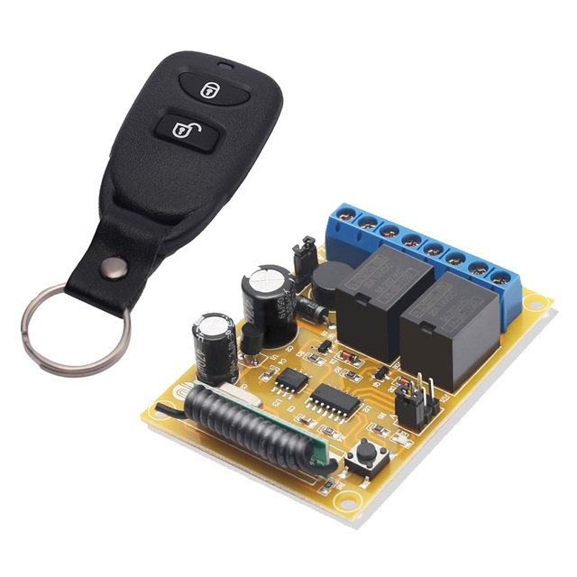 DC 12V/24v 433mhz 2ch On/off Transmitter and Receiver Relay Switch for Gate/motor/home Smart Control