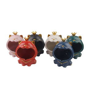 Posacenere in Ceramica a Forma di <span class=keywords><strong>Gatto</strong></span> con Corona, Design Semplice, Piccolo e Portatile, Creativo, per Uso Domestico, Vendita all'Ingrosso - Product Image 6