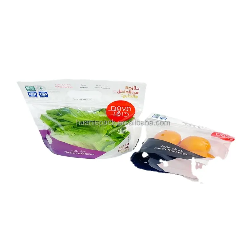Spring Mix Fresh Vegetables Fruits Eco Friendly Grocery Shopping Bags Plastic OPP Anti Fog Bag With Custom Logo