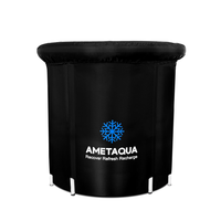 Baignoire de récupération 80x80 de haute qualité avec logo personnalisé noir complet pour adultes Bain de glace portable