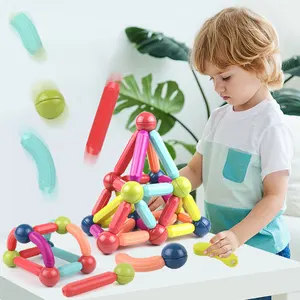 霍伊工艺品磁性球和棒套装儿童建筑玩具磁性积木