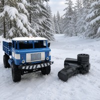 Camion RC 4x4 tout-terrain télécommandé 2,4 GHz avec LED, ABS+Métal, 40 min d'autonomie, bleu, pour enfants et adultes, avec chargeur
