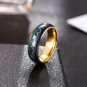 แหวนผู้ชายสแตนเลสดีไซน์รูปหัวใจเปลี่ยนสีตามอารมณ์ - Product Image 3