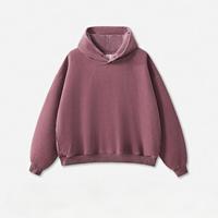 Sweat à capuche polaire épais 350G coupe ample avec logo personnalisé, uni, décontracté, à manches longues, pour homme, hiver, avec poche surdimensionnée, vente en gros