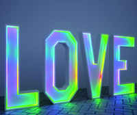 Chiffres géants lumineux RGB changeant de couleur, grands chiffres 3D lumineux pour anniversaire et célébration