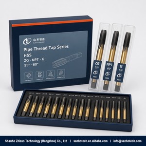 <span class=keywords><strong>Taraud</strong></span> conique pour tuyauterie d'eau, d'huile et de gaz, GB DIN 1/16 à 2 pouces, HSS-E M35 Cobalt, revêtement TiN, NPT NPTF BSPT PT Rc G - Product Image 6