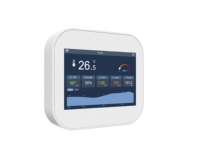 Monitor Kualitas Udara CO2 Rumah Pintar CH60 WiFi Layar Sentuh Sensor Kelembaban Bahan PC/ABS Anti-Korosi untuk Komersial
