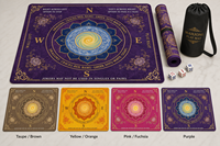 Tapis de Mahjong américain Starry Night de 33 pouces, antidérapant, en caoutchouc, écologique, pliable, pour 4 joueurs, avec règles imprimées et poignée de transport