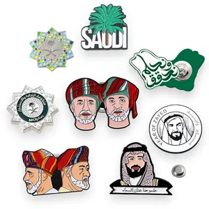 Broche de Arabia Saudita Uae, Pin esmaltado personalizado, insignia de bandera Aus, alfileres de bandera de Omán, Día Nacional de Bahrein, recuerdo de país, alfileres esmaltados magnéticos