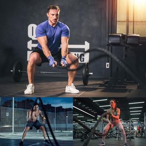 Corde da 1 pollice in Nylon nero da battaglia 30 piedi per esercizi di allenamento per la palestra di casa corde da lavoro pesanti per allenamento Fitness - Product Image 4
