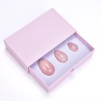 Pink Quartz Drilled Yoni Egg Set