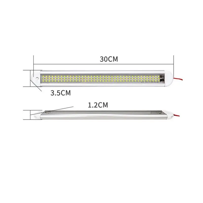 キャラバントラックバン用スイッチシーリングランプ付き120LEDスリムRVLEDインテリアドームライトバー