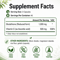 VitaHall OEM Marque Privée Meilleur Prix Suppléments en Gros Pilules Éclaircissantes pour la Peau Logo Personnalisé Disponible Capsules de Glutathion
