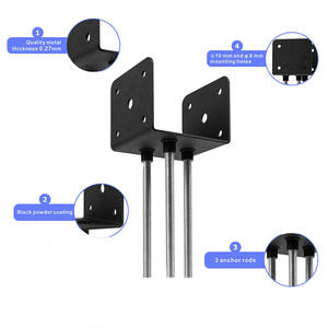 قاعدة تثبيت على شكل حرف U لأعمدة السياج، قاعدة تثبيت خرسانية لأعمدة السياج الخارجية، قاعدة لأعمدة السطح - Product Image 3