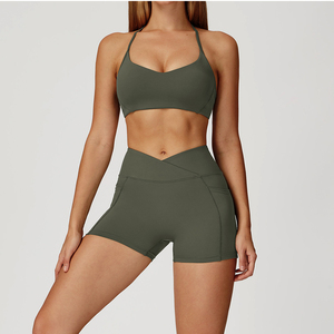 Ropa de mujer Ropa deportiva para mujer Pantalones de fitness activos Ropa de gimnasio Pantalones cortos de yoga ajustados de cintura media - Product Image 4