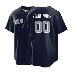 Best Quality Stitched Custom Your Name Number Logo Patch New York Team Style Embroidered American Baseball Jersey