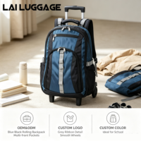 Sac à dos à roulettes en tissu Oxford, léger, imperméable, pour ordinateur portable, bagage cabine