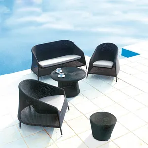 Çağdaş Modern proje özel Dubai 5 yıldızlı otel Resort Bistro sentetik Rattan dış mekan mobilyası