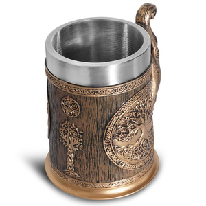Tasses à bière Viking 3D personnalisées, mug original avec runes, mug en résine Thor, arbre de vie médiéval, taza vikinga - Product Image 5