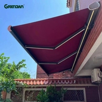 Auvent rétractable métallique pour porte, auvent commercial en toile pour parking, auvent pliable à cassette complète avec LED, en vente