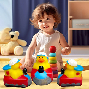 Pato de goma flotante de seguridad con control remoto de 2 pulgadas, personalizado al por mayor, para baño, de vinilo, con sonido, para bañera, a granel - Product Image 3