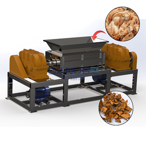 Wood Pallet Shredder Double Shaft Coconut Shredder <b>Machine</b> with Engine & Motor 3600W High-Accuracy 3t/h Capacity 380V - Product Image 1