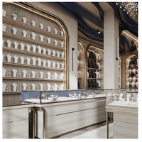 Vitrine de présentation de bijoux et montres en acier inoxydable de luxe avec éclairage LED - Design de décoration de magasin de détail écologique