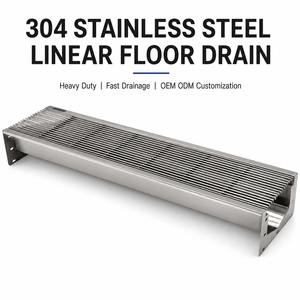 <span class=keywords><strong>Caniveau</strong></span> de douche linéaire en acier inoxydable 304, long, avec <span class=keywords><strong>grille</strong></span> amovible, pour cuisine, salle de bain, balcon, fourniture d'usine OEM ODM - Product Image 1