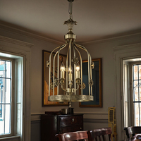 Lustres VH personnalisés en usine de style campagnard américain tout en cuivre Lampes suspendues rétro en cage à oiseaux Hauteur réglable pour la salle à manger