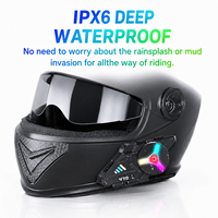 Casque de moto 6.0 avec interphone bidirectionnel pour 2 personnes, éclairage RGB, connexion tierce partie, IP56, 15H d'autonomie