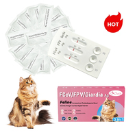 Kit de test vétérinaire DVOT pour Giardia FPV FCoV GIA FCV, cassette de test rapide d'antigène félin (FCV Ag) avec une précision de 99% pour les chats