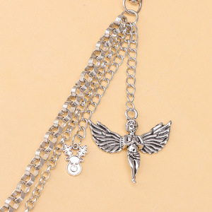 Cupid Angel Reindeer Pendant Double Layer Metal Hip Hop O <b>Chain</b> Unisex <b>Waist</b> <b>Chain</b> Denim Accessory - Product Image 4