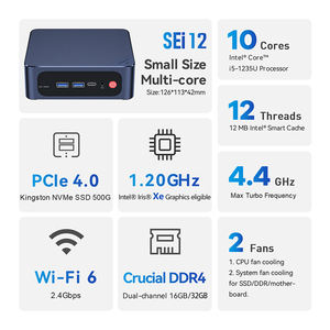 Mini PC <span class=keywords><strong>Beelink</strong></span> <span class=keywords><strong>Sei12</strong></span>, Intel 12.ª Gen. I5-1235U, 10 Núcleos, 12 Subprocesos, Gráficos Intel Iris Xe, TDP 55W, 16G DDR4 3200Mhz, 500G, Wifi6 - Product Image 3