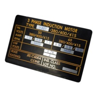 Plaque d'identification personnalisée en aluminium pour clients américains Machines métalliques anodisées Étiquette d'information 3M Étiquette auto-adhésive