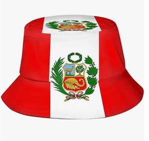 Pérou drapeau seau chapeau mode chapeau de soleil pliable pêcheur chapeau pour femmes hommes été <span class=keywords><strong>voyage</strong></span> chapeau - Product Image 1
