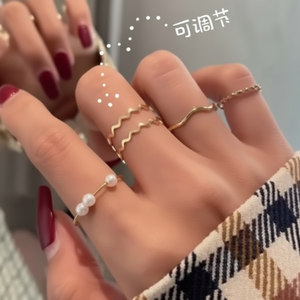 Vendita calda all'ingrosso semplice moda femminile regolabile croce serpente anello d'oro taglio principessa diamante intarsio gioielli di tendenza - Product Image 1