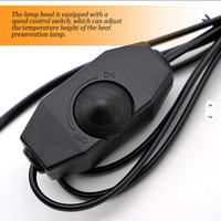 Kit de protection pour lampe de reproduction avec interrupteur de contrôle de température et cordon, support de lampe en aluminium à trois voies pour animaux